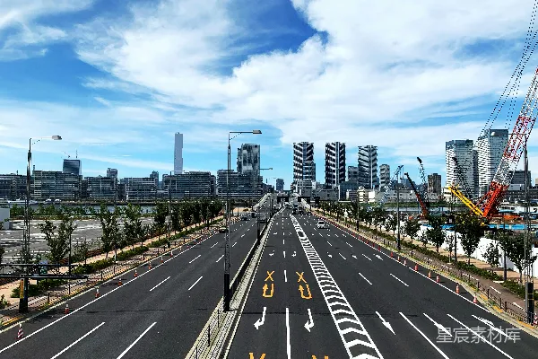 高清摄影 城市高速道路与现代化建筑群