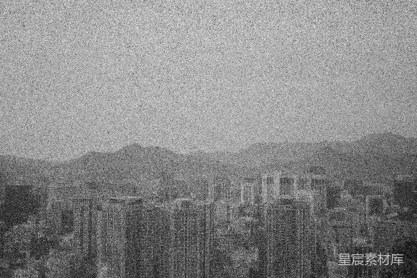 高清摄影 城市与山脉的黑白对峙