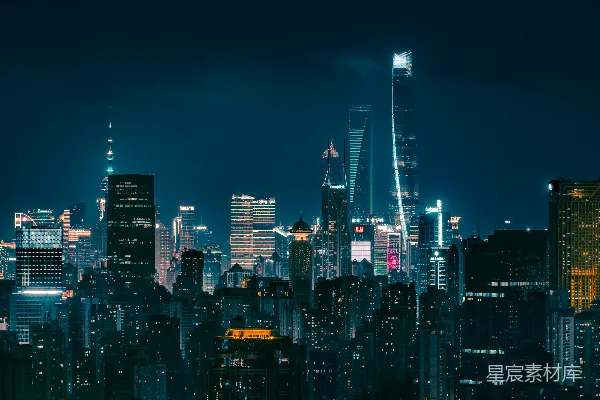 高清摄影 夜幕下的都市繁华