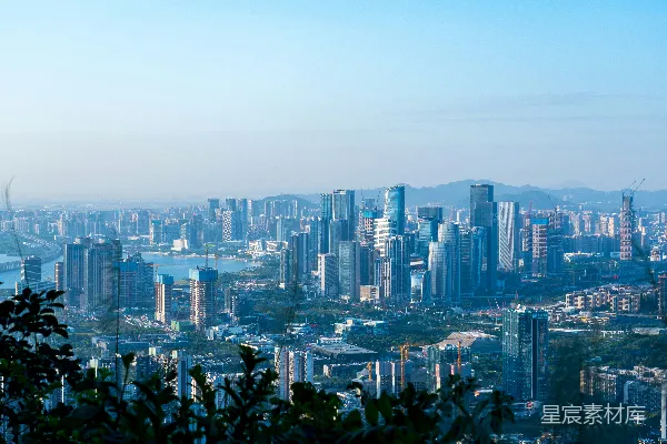 高清摄影 城市天际线俯瞰图