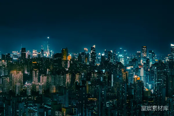 高清摄影 夜幕下的城市繁华