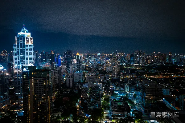高清摄影 夜幕下的城市天际线