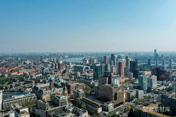 高清摄影 荷兰鹿特丹城市全景