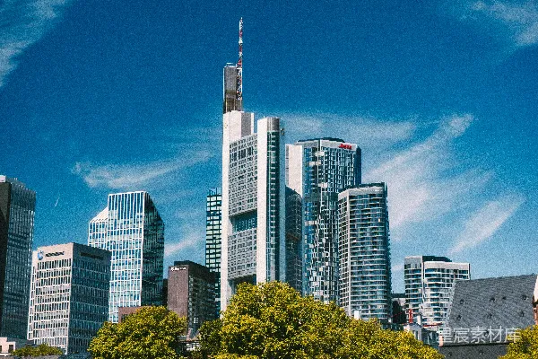 高清摄影 蓝天下现代都市的风景