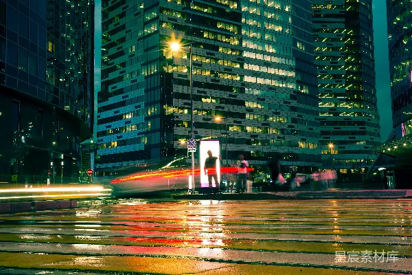 高清摄影 雨夜都市的光与影