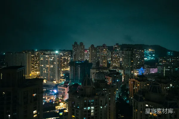 高清摄影 夜幕下的城市景观