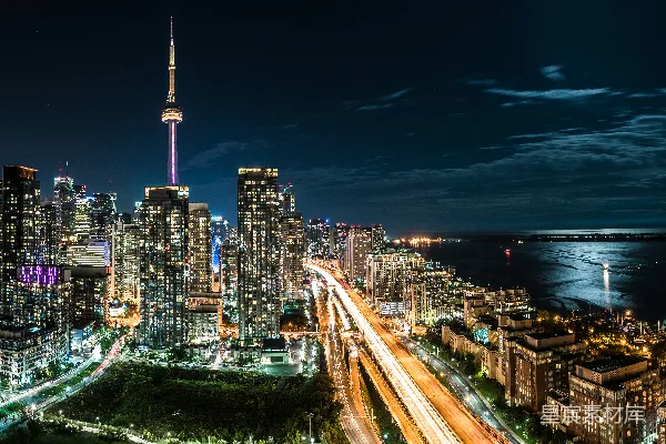 高清摄影 夜幕下的城市天际线
