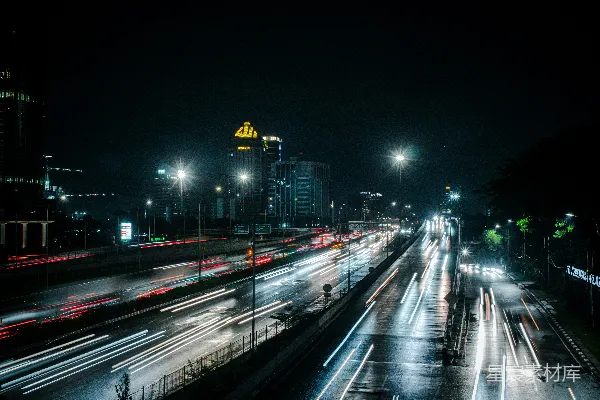 高清摄影 夜晚的城市高速公路