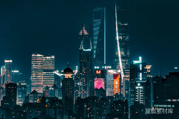 高清摄影 夜幕下的城市灯火