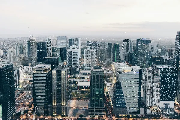 高清摄影 都市日落全景