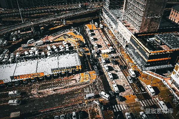 高清摄影 城市建筑工地俯瞰图