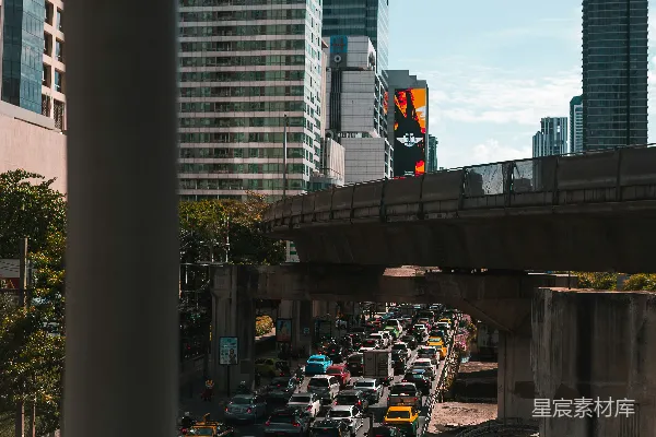 高清摄影 城市交通与高楼大厦