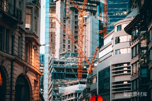高清摄影 城市中的建设工地