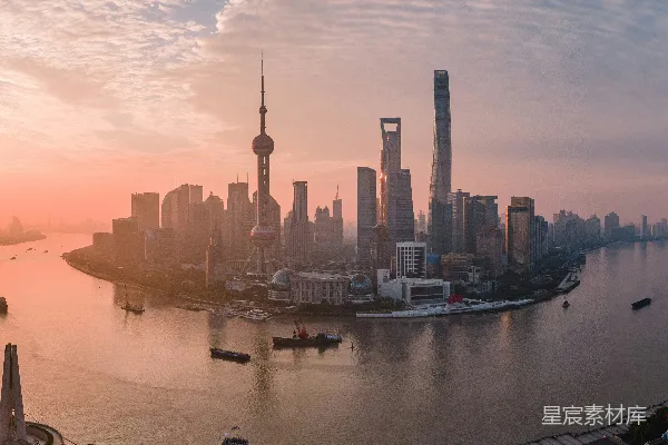 高清摄影 上海日出天际线