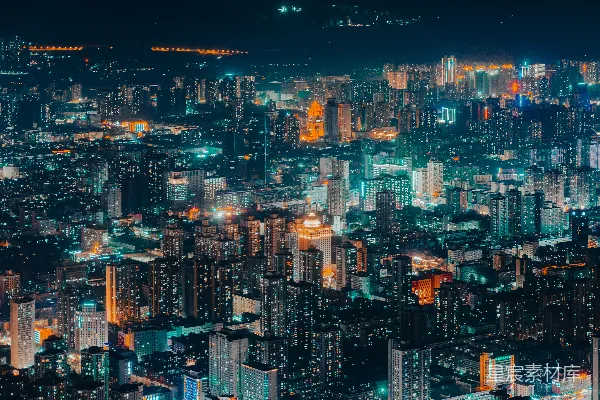 高清摄影 夜幕下的城市灯火