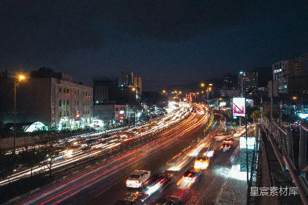 高清摄影 夜幕下的城市高速公路