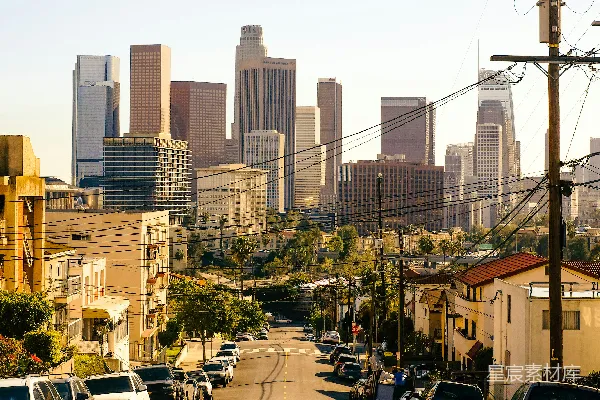 高清摄影 洛杉矶城市街道的早晨
