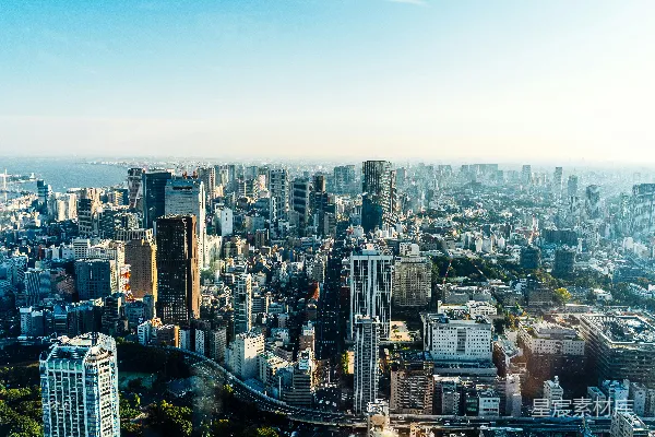 高清摄影 日落时分的城市全景