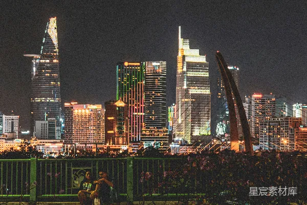 高清摄影 夜幕下的都市天际线