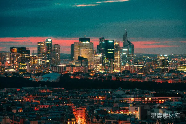 高清摄影 夜幕下的城市天际线
