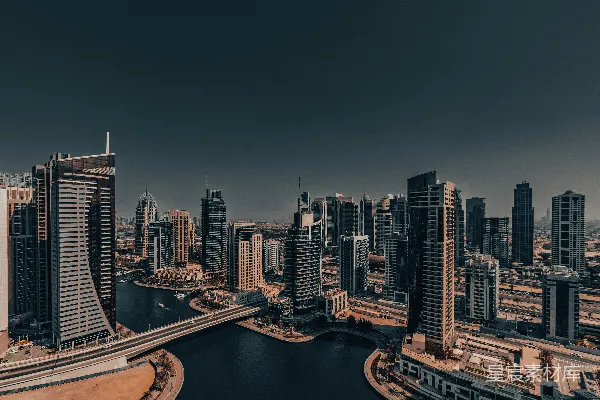 高清摄影 迪拜天际线：现代都市的壮丽景色