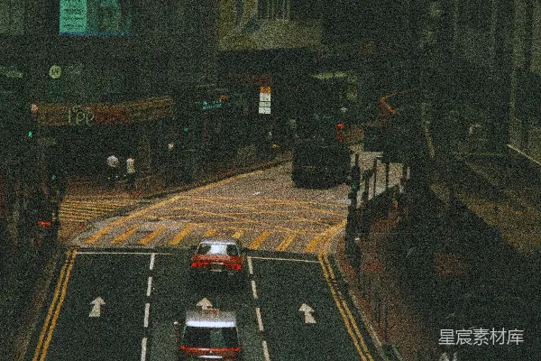 高清摄影 夜色中的香港街道