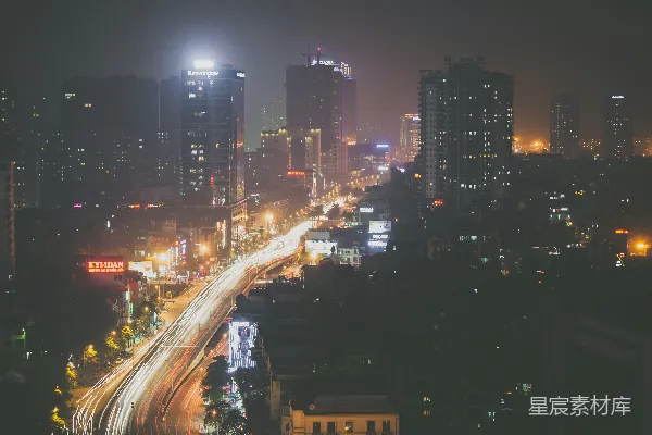 高清摄影 夜幕下的城市灯光