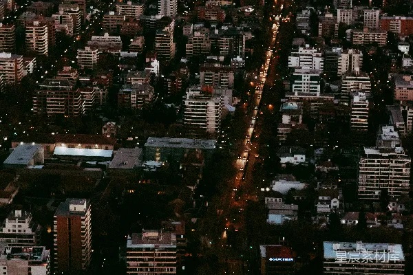 高清摄影 夜幕下的城市航拍