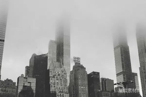 高清摄影 雾中摩天大楼
