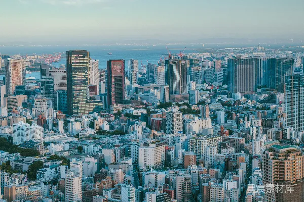 高清摄影 日落时分的城市全景
