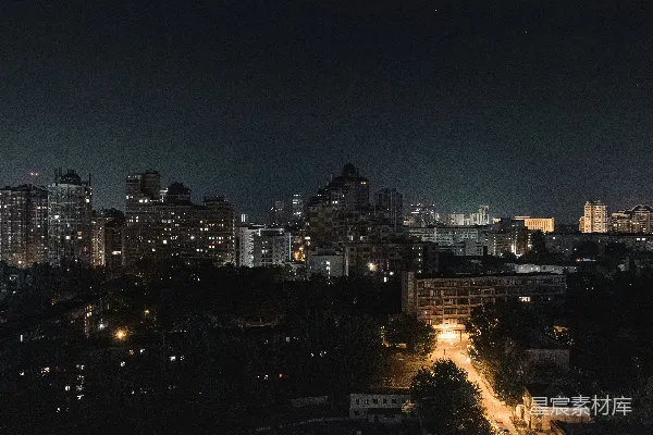 高清摄影 夜幕下的城市轮廓