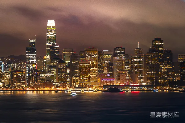 高清摄影 灯火辉煌的城市夜景
