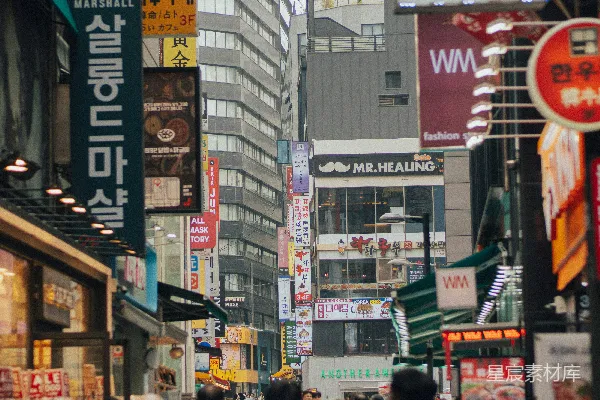 高清摄影 繁华都市的街道