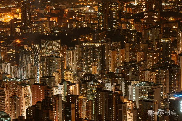 高清摄影 夜幕下的城市灯火