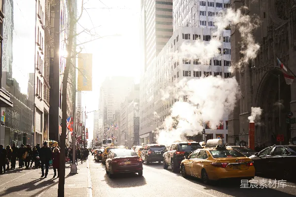 高清摄影 阳光下的城市街景