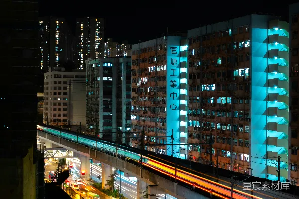 高清摄影 夜幕下的城市霓虹