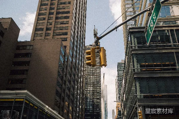 高清摄影 曼哈顿街景：高楼林立与日常生活的交汇