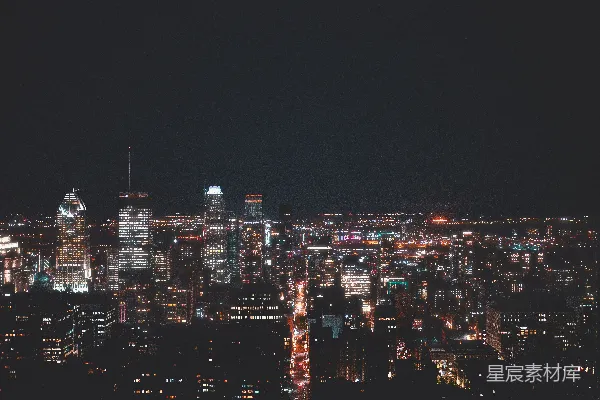 高清摄影 夜幕下的城市轮廓