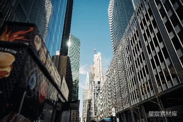 高清摄影 都市中的早餐广告牌