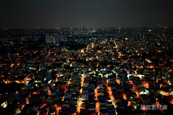 高清摄影 灯火辉煌的城市夜景