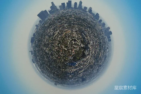 高清摄影 360°全景城市景观