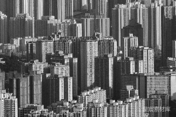 高清摄影 黑白城市天际线