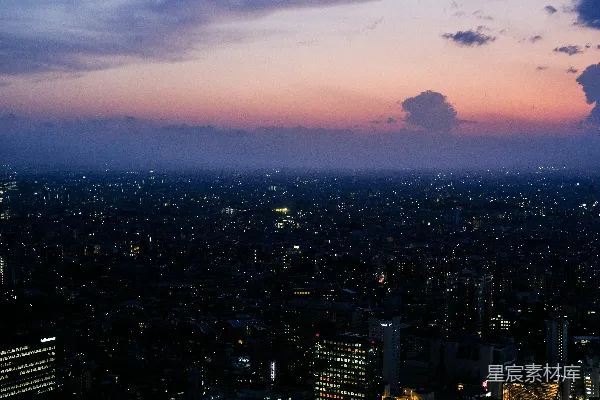 高清摄影 日落时的城市全景
