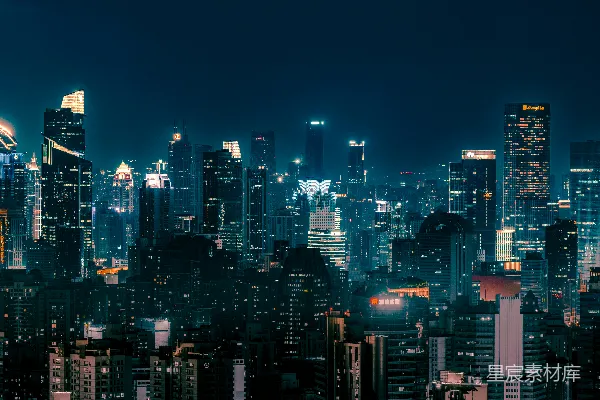 高清摄影 夜幕下的都市繁华