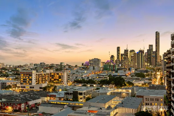 高清摄影 夕阳下的城市全景