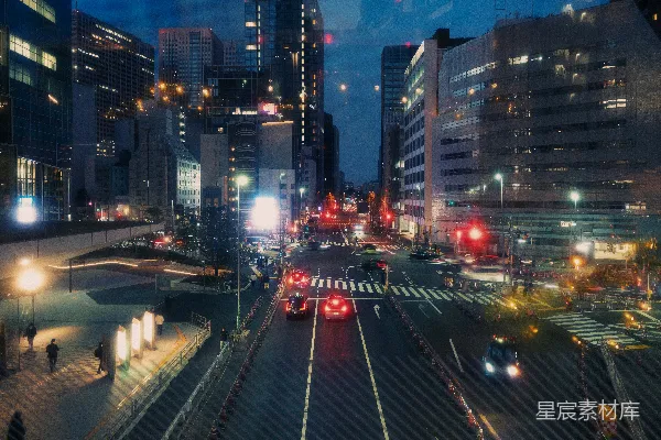 高清摄影 都市夜景中的光影交错