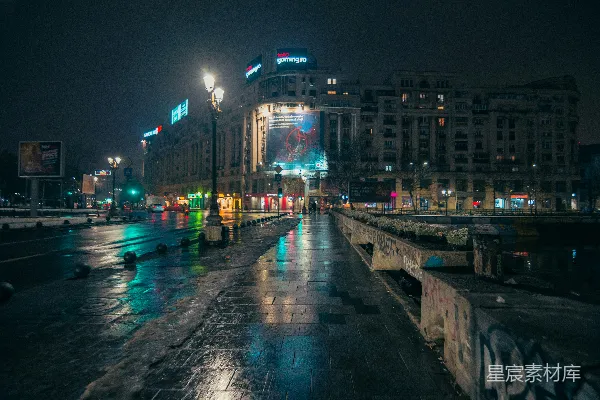 高清摄影 夜色中的城市街景
