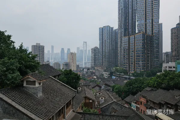 高清摄影 传统与现代的交汇：城市天际线