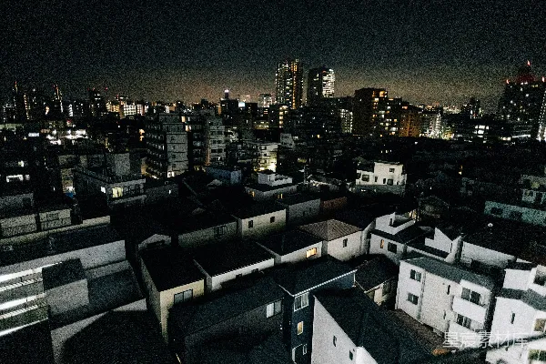 高清摄影 夜幕下的城市屋顶