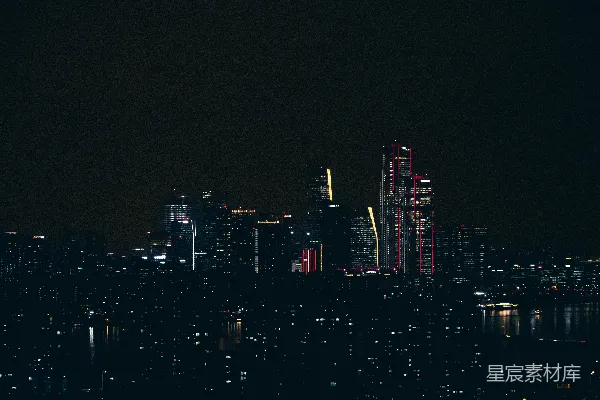 高清摄影 都市夜景：灯火辉煌的现代城市